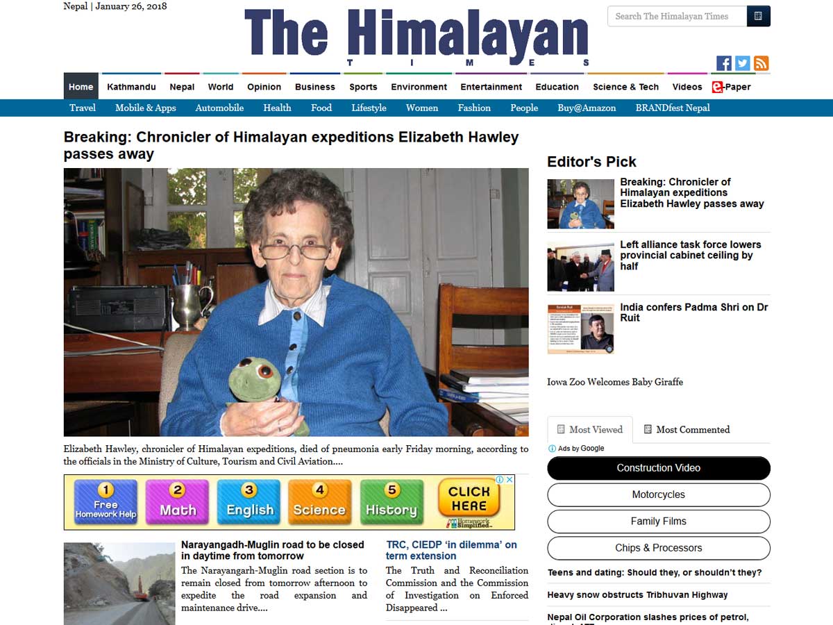Nepali online news websites